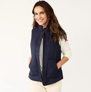 Women's Navy Quilted Vest